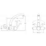 Walrus WR-500419-CP 明牆廚盆龍頭 (鍍鉻)